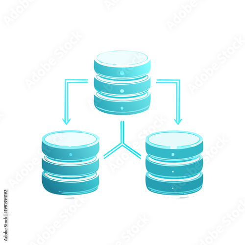 A diagram of three interconnected database servers