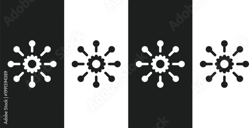 Function icon in thin outlined style, minimal vector illustration representing function, process, and workflow concepts for UI, UX, and application design projects.