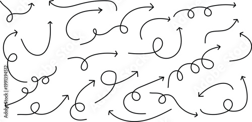 Hand drawn arrows a collection of sketchy directional indicators for design illustration