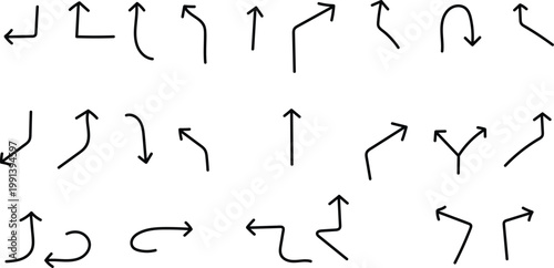 Hand drawn arrows a collection of sketchy directional indicators for design illustration