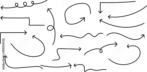 Hand drawn arrows collection hand drawn sketchy directional indicators for design illustration