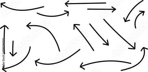Hand drawn arrows collection of sketchy directional indicators for design illustration