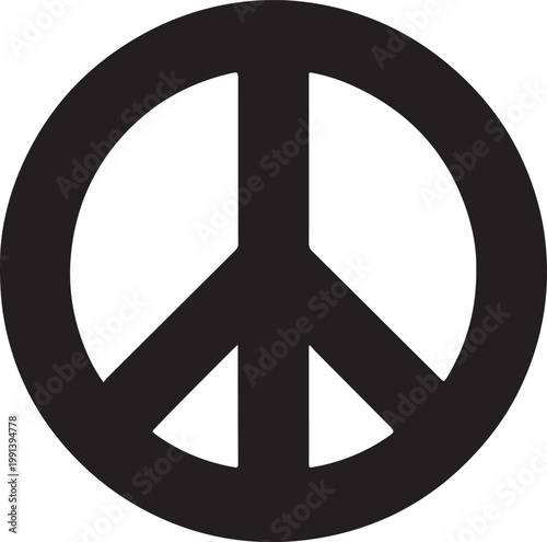 peace symbol on blue background