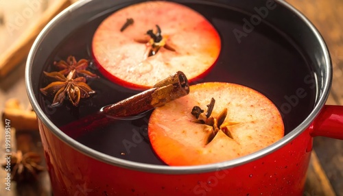 Mulled Wine with Apples and Spices.