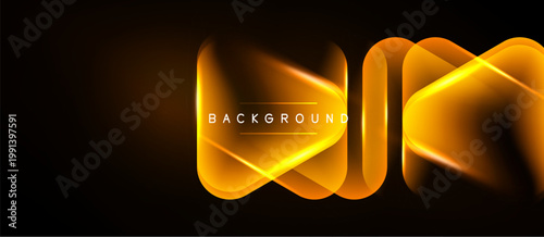 Abstract orange lines create dynamic glowing shapes against dark background. Modern design element for digital projects.