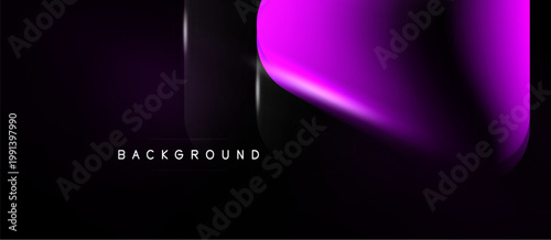 Dark abstract background. Pink gradient shapes overlap black surfaces. Minimalist design with text BACKGROUND visible. Modern aesthetic.