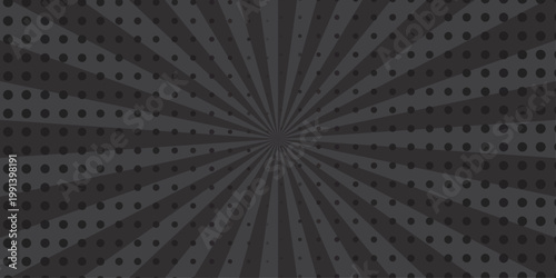 Vector sunburst pattern black halftone design. Vintage paper sunrays illustration. sun beam vector banner design comic burst wallpaper.