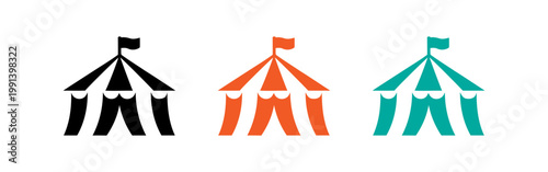 Set of circus tent icons