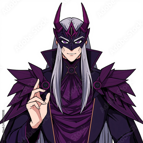 Mysterious dark fantasy character with bat wings and hooded cloak standing upright