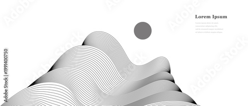 幾何学 抽象 波 山 太陽 風景 背景