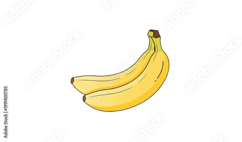 Cartoon illustration of a bunch of ripe bananas on a white background