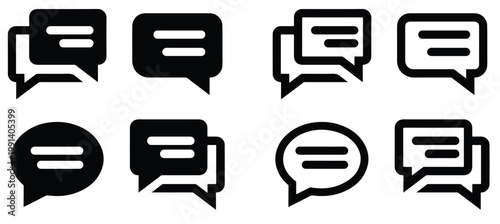 Question and Answer Icon Set – Q&A, Chat Bubble, Support, Help Center, FAQ Dialog Editable Line Vector
