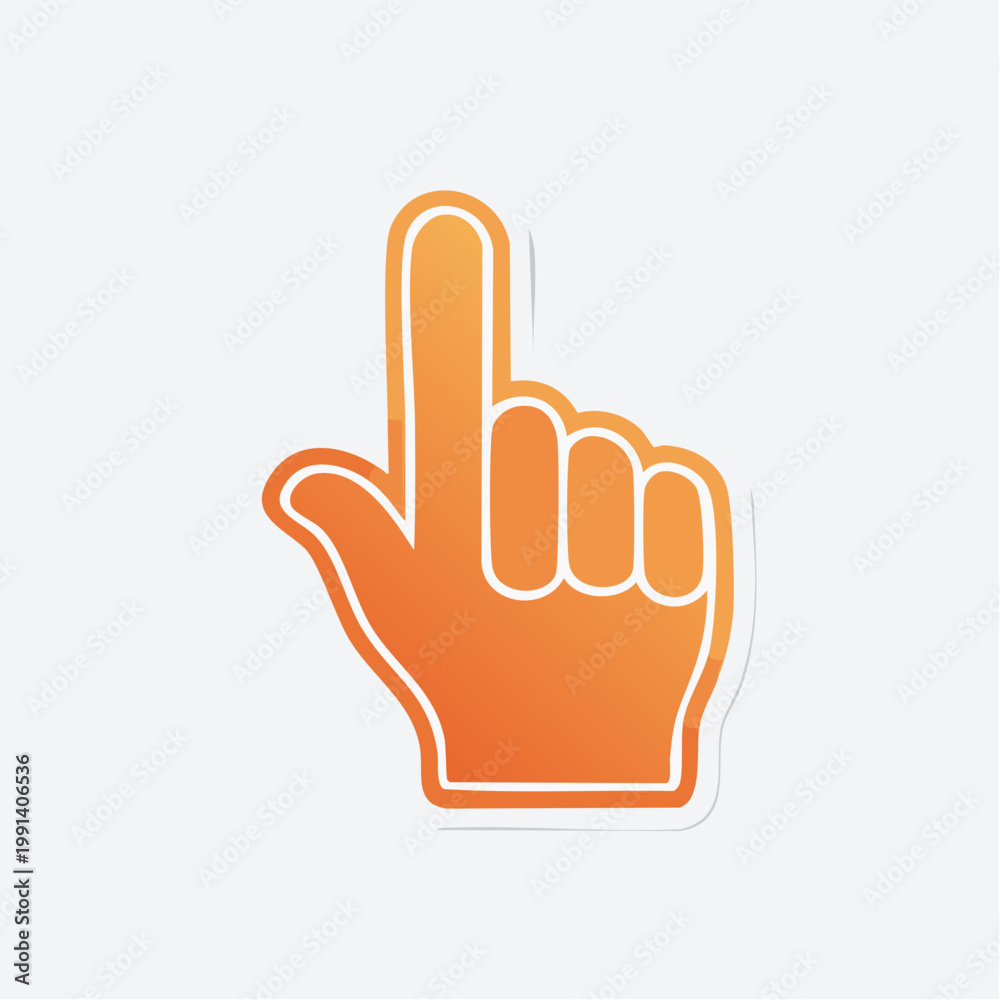 Obraz premium Orange Foam Finger Hand Icon