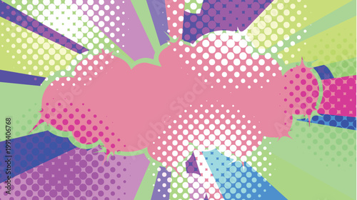 Vibrant Pop Art Comic Book Background with Halftone Pattern