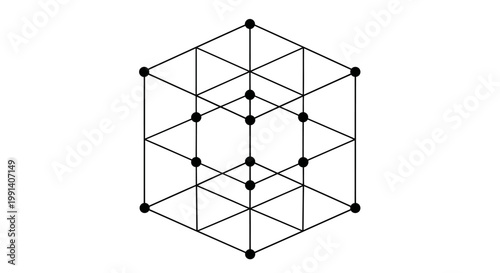 Crystal lattice structure diagram model.