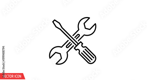 Crossed Wrench and Screwdriver Tools.