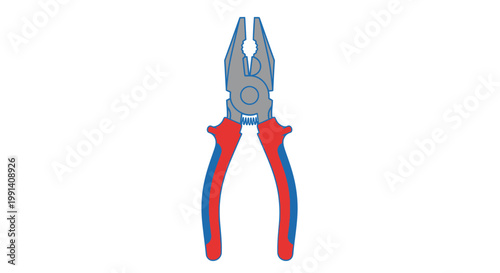 Pliers with red and blue handles.