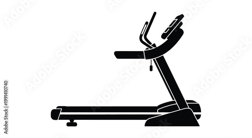 Silhouette of a modern treadmill for indoor cardio exercise
