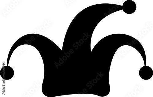Fotografía Vintage jester hat icon, jester's hat decorative background for games and entertainment, various styles of fool caps, bell adornments, and playful designs for carnival fun silhouettes