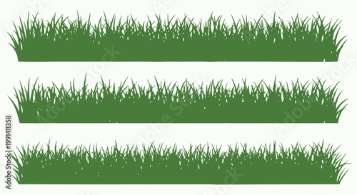 Green grass blades isolated on white.