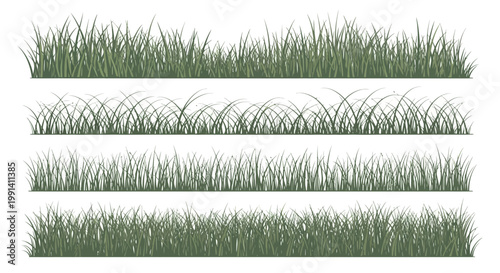 Green grass blades in rows.