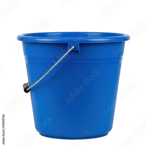 Wallpaper Mural A simple blue plastic bucket with a metal handle on a transparent background, ideal for cleaning or storage concepts Torontodigital.ca
