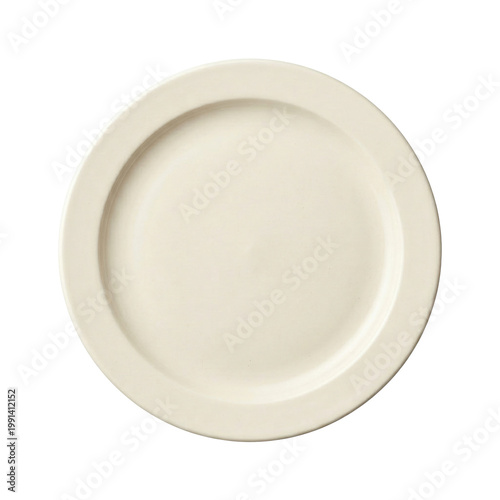 Wallpaper Mural Isolated plain ceramic dinner plate with a simple rim, a clean and versatile kitchenware item perfect for food presentation or restaurant settings Torontodigital.ca