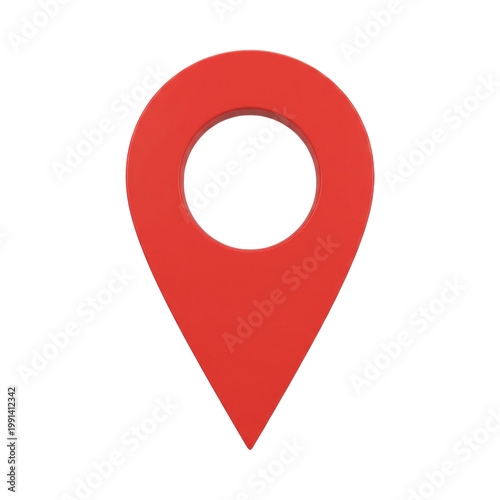 Wallpaper Mural Red map pointer icon, navigation symbol with isolated transparent background, location marker for GPS and travel planning Torontodigital.ca