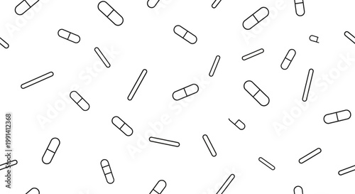 Pills and capsules medicine objects.