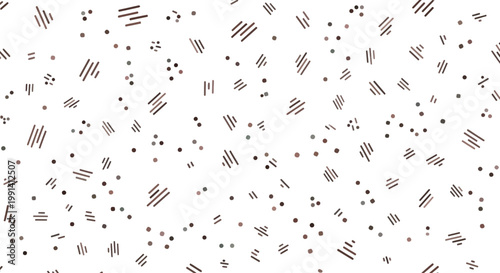 Black and white confetti pieces.