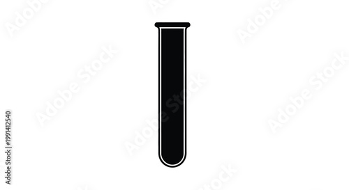 Simple illustration of a black test tube on a white background