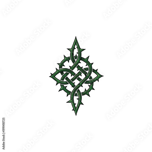 Intricate Celtic Knot Design with Thorns and Spikes.