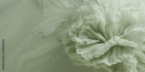 Wallpaper Mural Generative AI, Soft Pale Green Floral Ruffled Texture Background Torontodigital.ca