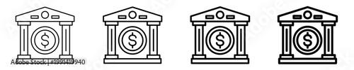 Bank Icon Set Different Style Collection