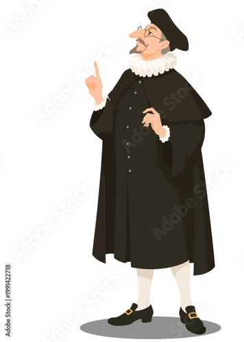 079-45-Galileo galilei  a scientist and astronomer explaining his ideas and making a point