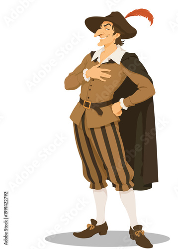 079-46-Cyrano de Bergerac  a proud poet and swordsman, wearing 17th century costume