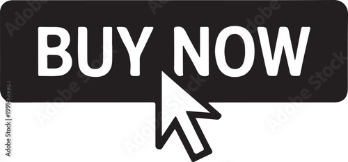 Buy Now Button Icons Set black and white silhouette, vector and illustration