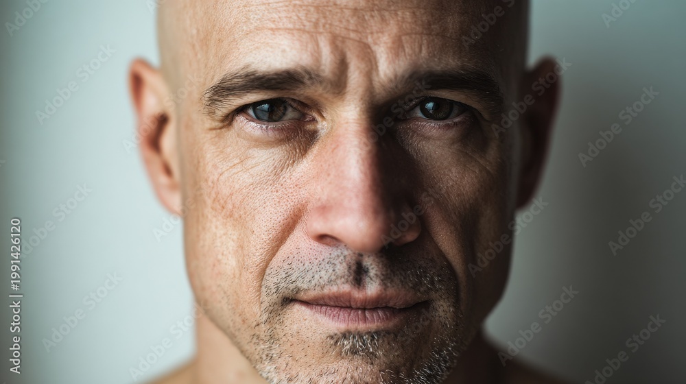 Obraz premium bald man portrait on a withe background