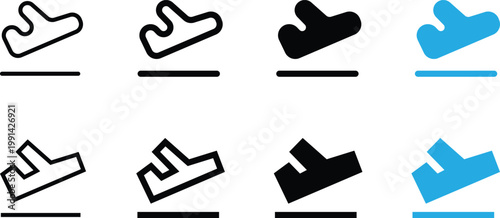 Set of flip flop icons, summer footwear symbols, vector illustration