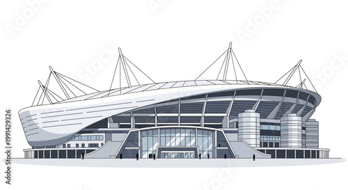 Modern Stadium Architecture Design Structure.