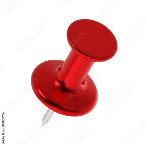 3D red push pins. Push pin for pinning board.