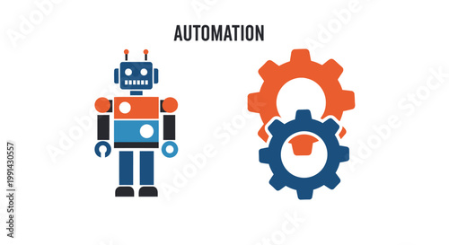 Robot with gear and cogwheel mechanism.