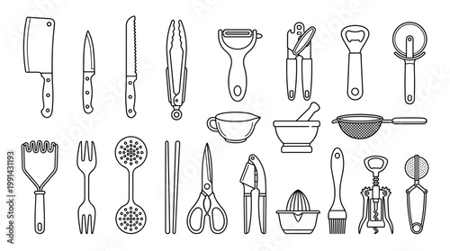 Rainy season outline vector set with umbrella, lantern, bunting, wreath, cake, gift and cozy decor elements for monsoon celebration, greeting cards and festive design