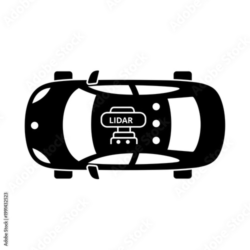 Lidar sensor on a car roof.