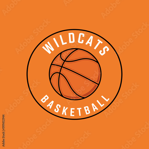 Wildcats Basketball Team Sports Logo Design.