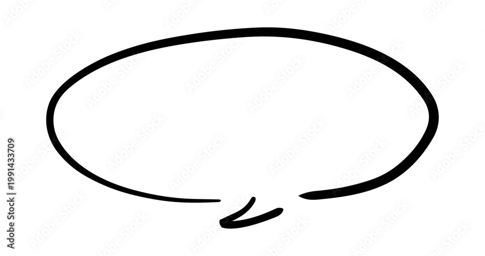 Naklejka premium ペンの手書き吹き出し_黒