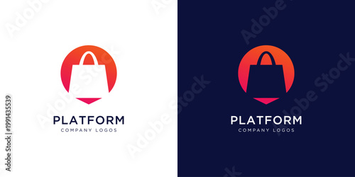 Shopping Bag icon, Online Shop Symbol,E-Commerce Logo design