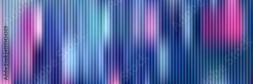 Futuristic ribbed texture with fractal glass effect and smooth fluted vertical lines of rainbow neon gradient.