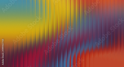 Abstract colorful background with vertical pleats and soft glow effect.
