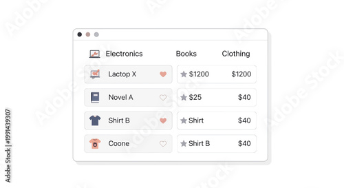 Shopping cart interface, e-commerce template, vector icons, retail checkout